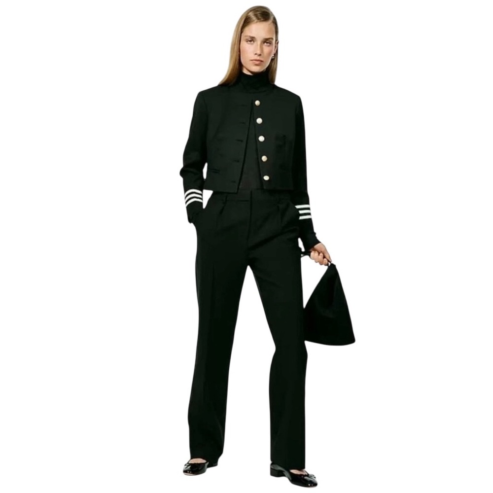 J. Crew Portia Pant in Italian Bi-Stretch‎ Wool Blend Size 12 Black Workwear
